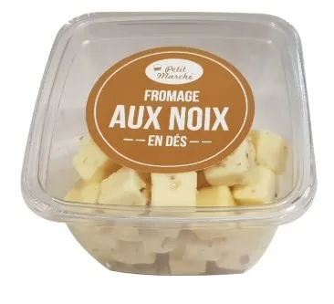 Illustration du rappel ALERTE : dés de fromage aux noix pma 120g - suspicion de listeria monocytogenes (mesure de précaution)